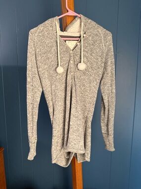 Abercrombie & Fitch Heather Gray Sherpa-Lined romper.
